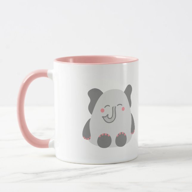 Cute éléphant tasse personnalisée (Gauche)