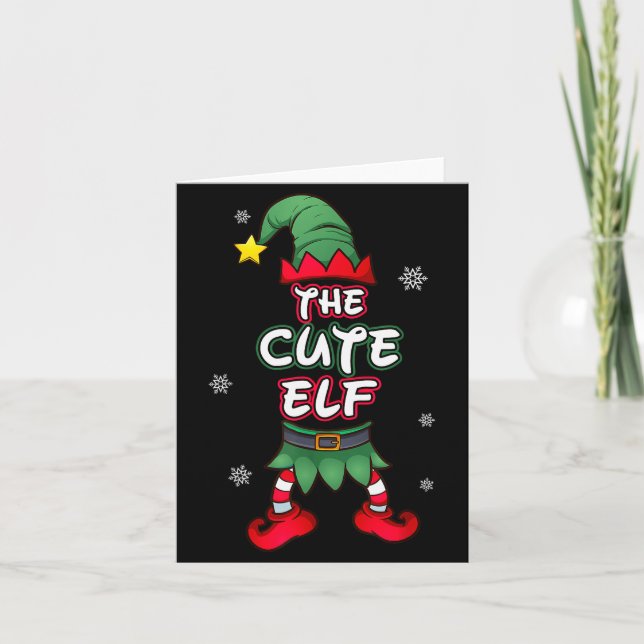 Cute Elf Christmas Pajamas Pjs Matching Family Gro Karte (Vorderseite)