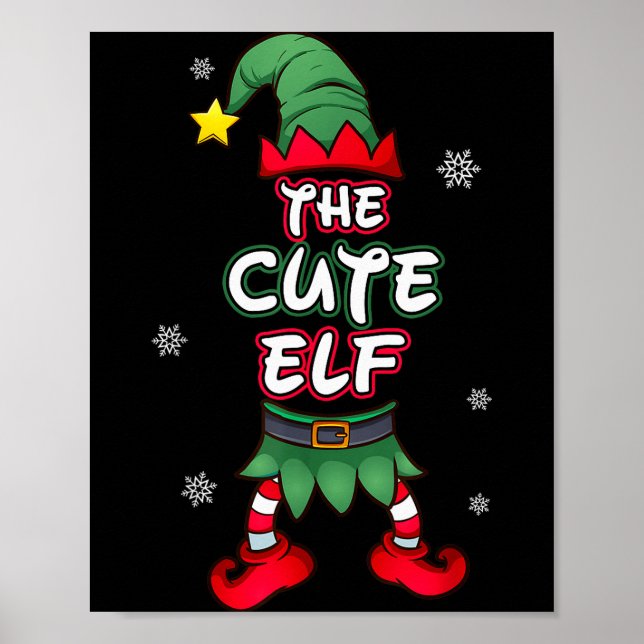 Cute Elf Christmas Pajamas Pjs Matching Family Gro Poster (Vorne)