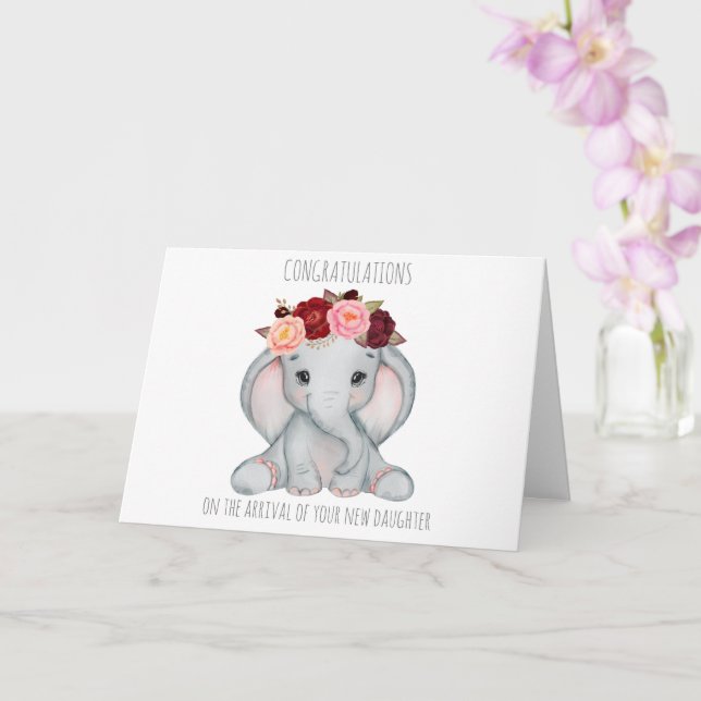Cute Ellie nouvelle carte bébé pour fille (Orchidée)