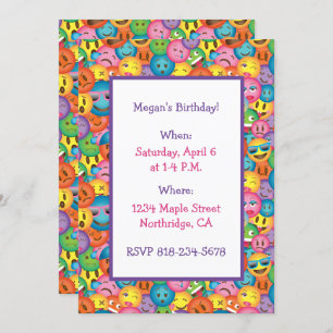 Cute Emoji Imprimer Invitation