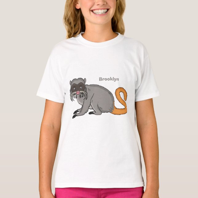 Cute Emperor Tamarin illustration cartoon T-Shirt (Vorderseite)