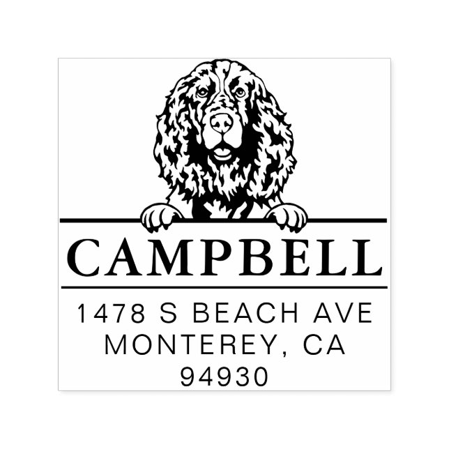 Cute English Springer Spaniel Custom Dog Address  Permastempel (Design)
