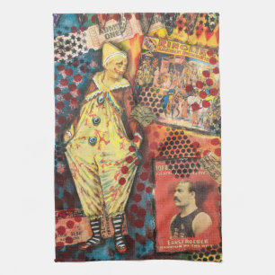 Cute et coloré Cirque Clown Serviette de cuisine