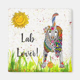 Cute et coloré Labrador Retriever Magnet 2"