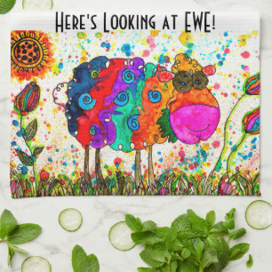 Cute et coloré Sheep serviette de cuisine