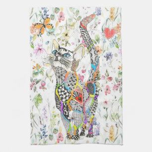 Cute et Colorful Chat serviette de cuisine