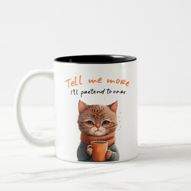 Cute et drôle Sarcastique Cat Mug (Gauche)