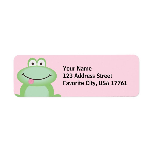 Cute Étiquette de adresse de grenouille (Devant)