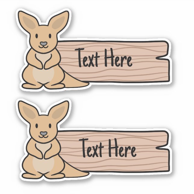 Cute Étiquette Kangaroo (Devant)