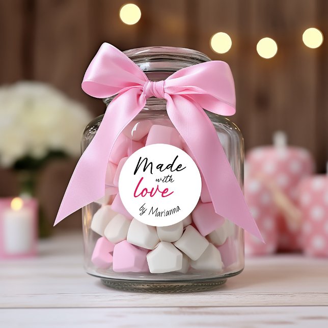 Cute Fabriqué avec autocollant d'amour (Créateur téléchargé)