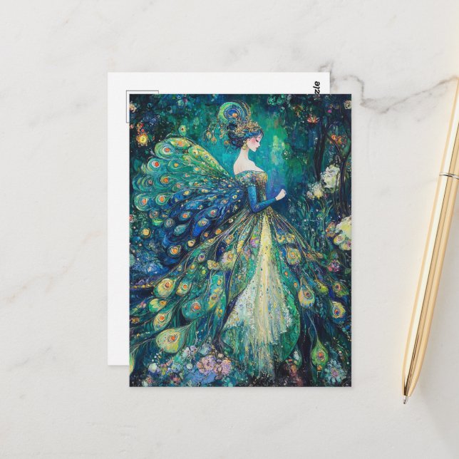 Cute Fairy Postkarte (Vorderseite/Rückseite Beispiel)