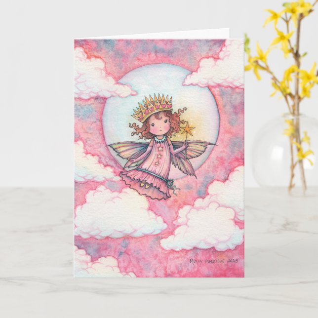 Cute Fairy Princess Toutes les occasions Carte (Fleur jaune)