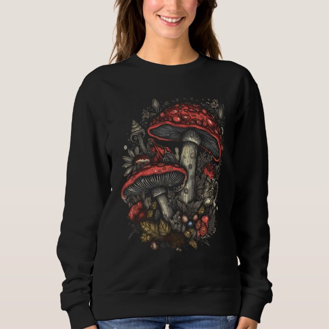 Cute Fairycore Floral Mushroom Aesthetic Girls Wom Sweatshirt (Vorderseite)