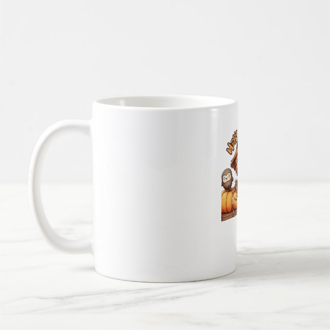 Cute Fall Scarecrow with Pumpkins Oversized T-Shir Kaffeetasse (Links)