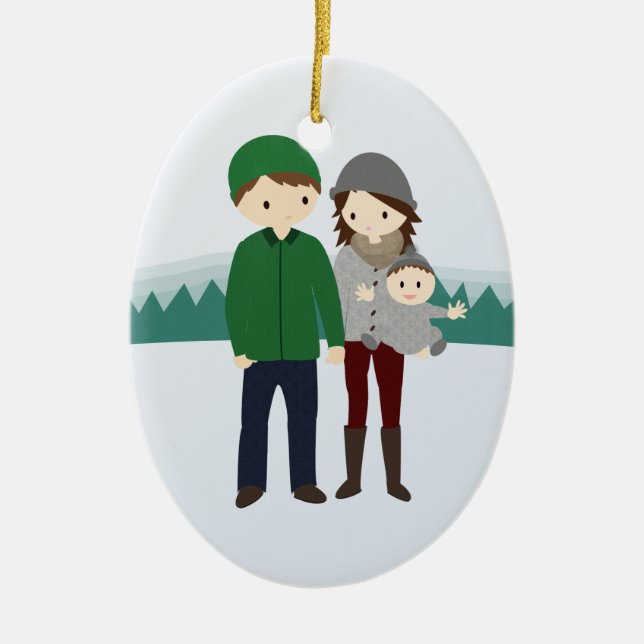 Cute Family with Baby Christmas Ornament (Vorne)
