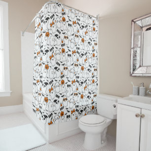 Cute Fantôme Halloween rideau de douche