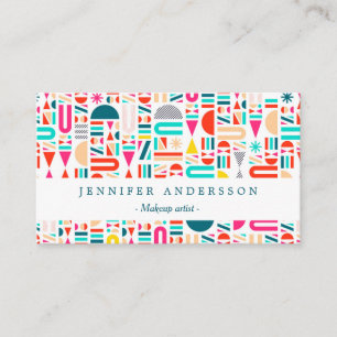 Cute farbenfrohe geometrische Formen Muster Visitenkarte