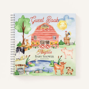 Cute Farm Animaux Barnyard Baby shower Livre d'inv
