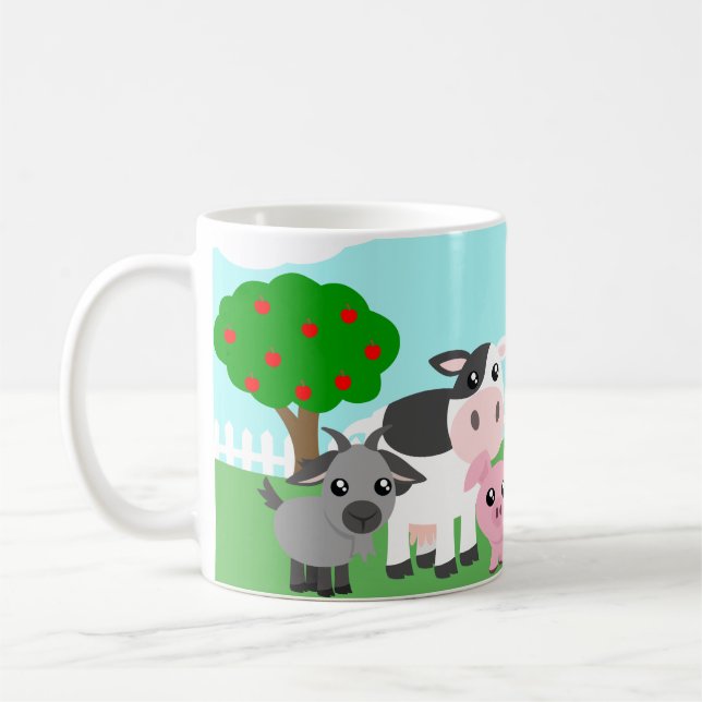 Cute Farm Animaux Café Mug (Gauche)