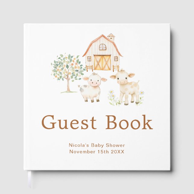 Cute Farm Barn Baby Shower Gästebuch (Vorderseite)