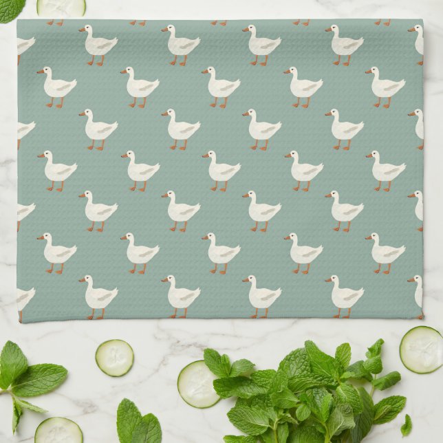 Cute Farmhouse Style Ducks Kitchen Towel Geschirrtuch (Gefaltet)