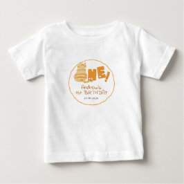 Cute Fat Orange Cat 1st Birthday Baby T-shirt