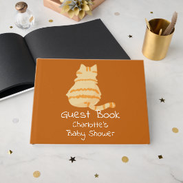 Cute Fat Orange Cat Baby Shower Gästebuch
