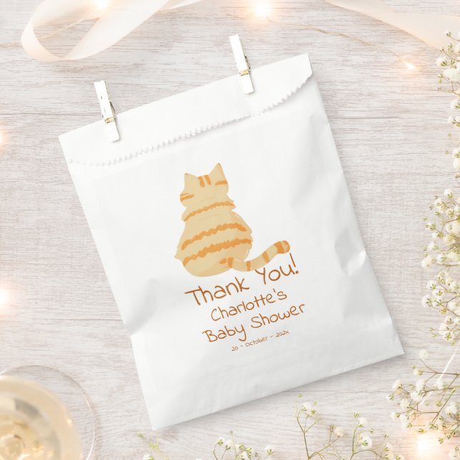 Cute Fat Orange Cat Baby Shower Geschenktütchen (Ausgeschnitten)