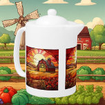 cute faux stained glass Country Farm<br><div class="desc">cute faux stained glass Country Farm teapot</div>