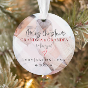 Cute Faux Vellum Love You Grand-parents Noël