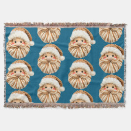 Cute Faux Yarn Christmas Santa crochet  Decke