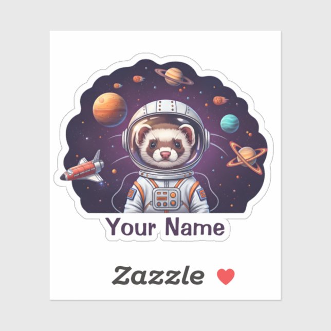 Cute Ferret Astronaut in Space  Aufkleber (Blatt)
