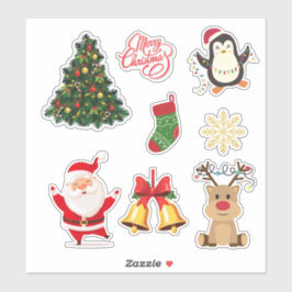 Cute Festive– Santa, Reindeer, Tree Vinyl Stickers