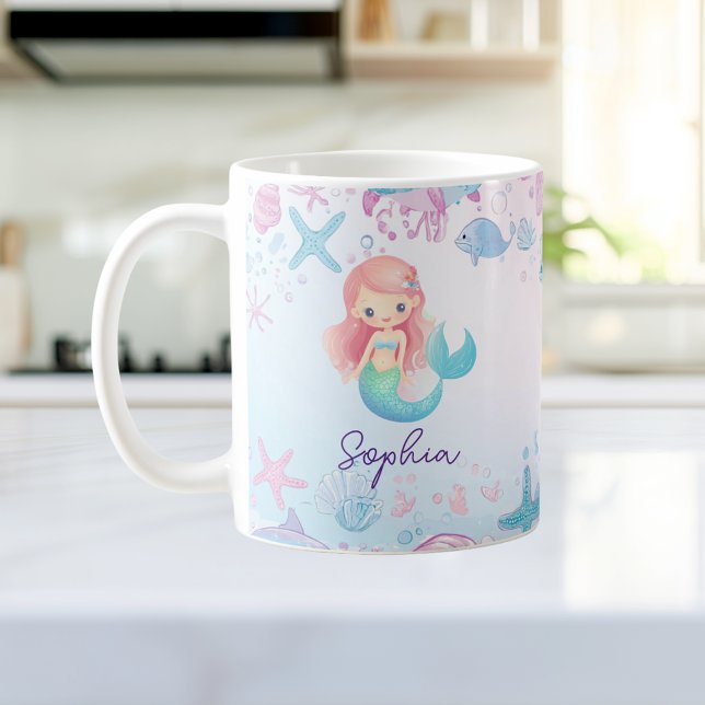Cute Filles Sirènes Mug Personnalisé (Créateur téléchargé)