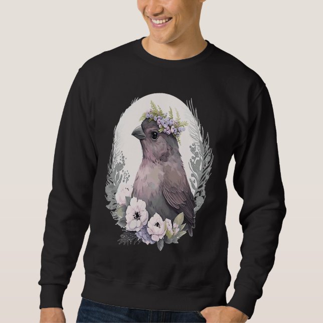 Cute Finch Bird Flower Crown Pet Birds  1 Sweatshirt (Vorderseite)