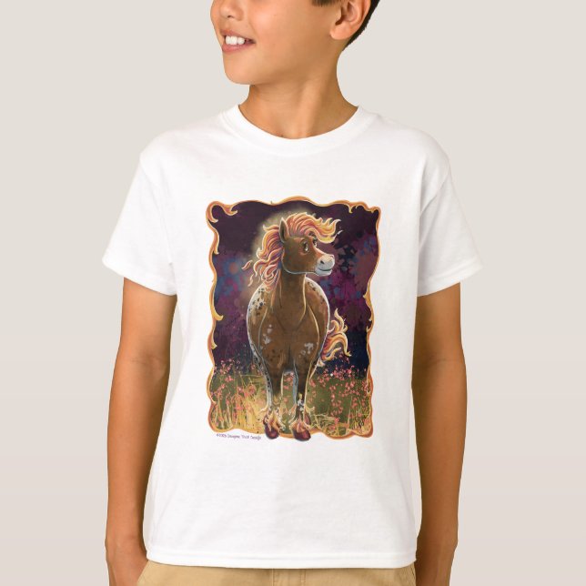 Cute Fire Horse Front and Back T-Shirt (Vorderseite)