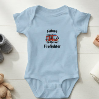 Cute Fire Truck Future Firefighter Baby Bodysuit Strampler