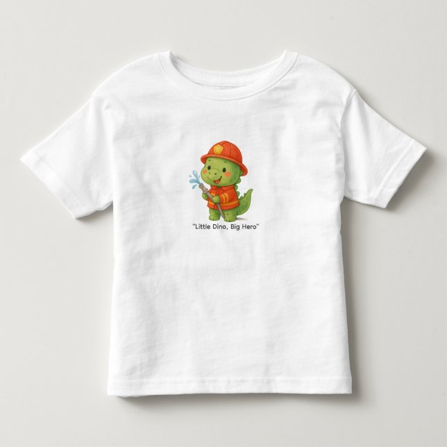 Cute Firefighter Dinosaur – Dino Jobs Kleinkind T-shirt (Vorderseite)