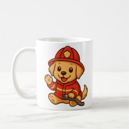Cute Firefighter Golden Retriever Mug Drinkware