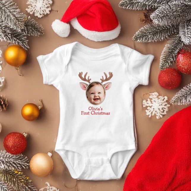 Cute First Christmas Baby Reindeer Baby Strampler (Von Creator hochgeladen)