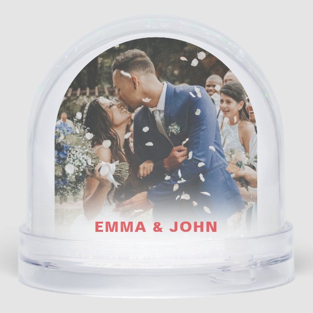Cute First Christmas Married and Merry Newlyweds  Schneekugeln (Rückseite)
