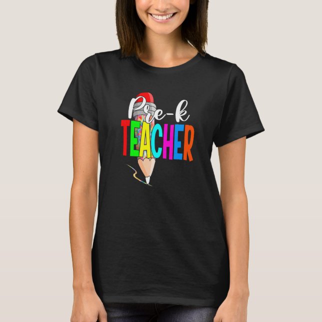 Cute First Day Of Pre K Teacher Students Tie Dye   T-Shirt (Vorderseite)