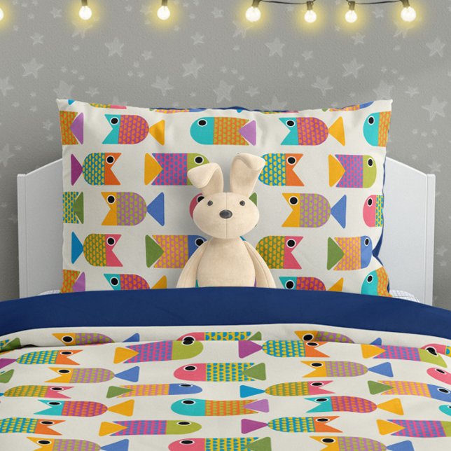 Cute Fish Pattern on Cream Kissenbezug (Von Creator hochgeladen)