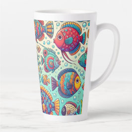 Cute Fish Splash Latte Cup  Ocean Vibes Milchtasse