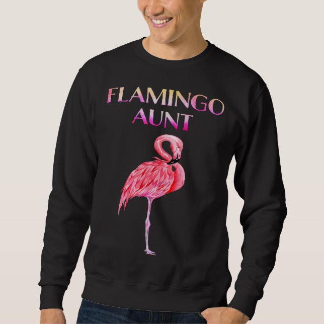 Cute Flamingo Aunt Awesome Christmas Sweatshirt (Vorderseite)