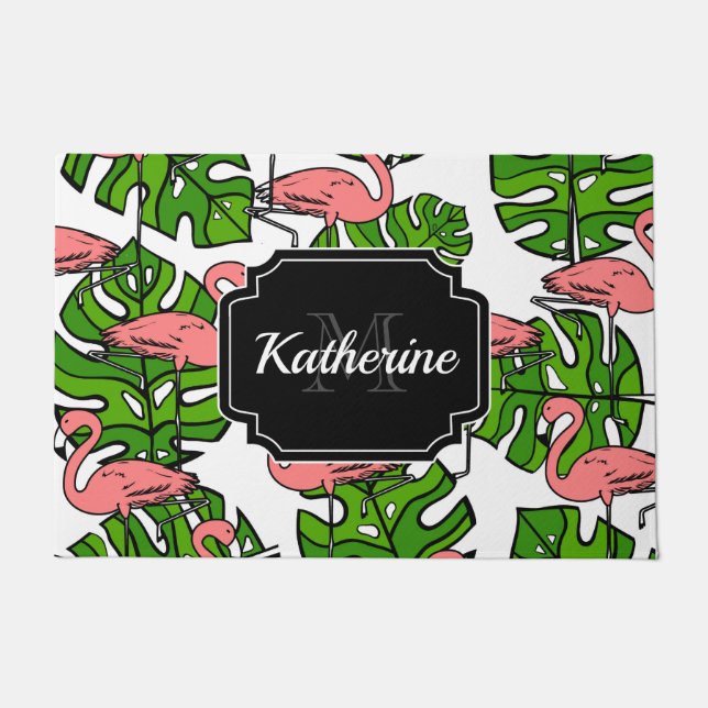 Cute Flamingo Pattern Fußmatte (Vorderseite)
