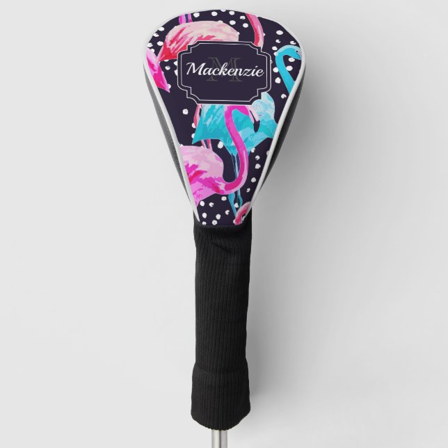 Cute Flamingo Pattern Golf Headcover (Vorderseite)