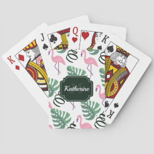Cute Flamingo Pattern Spielkarten