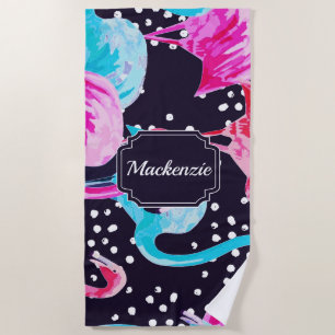 Cute Flamingo Pattern Strandtuch